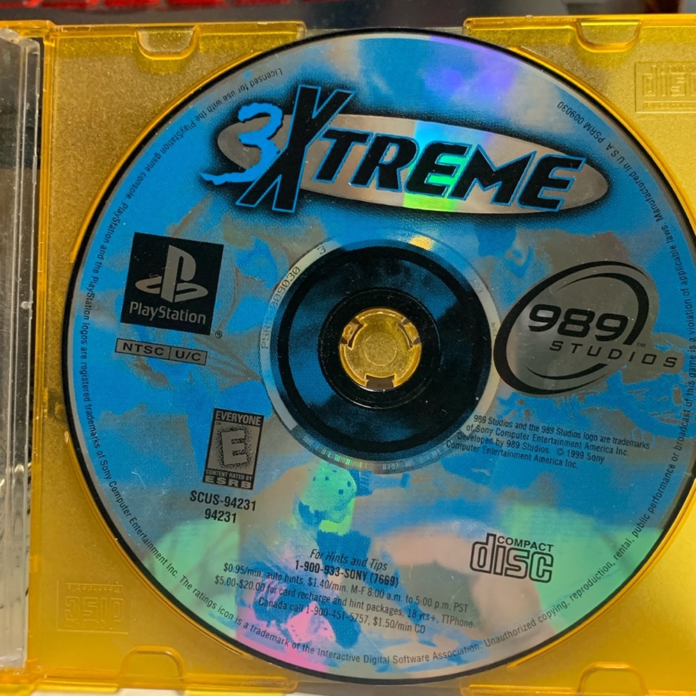 3xtreme on PlayStation One, disk only